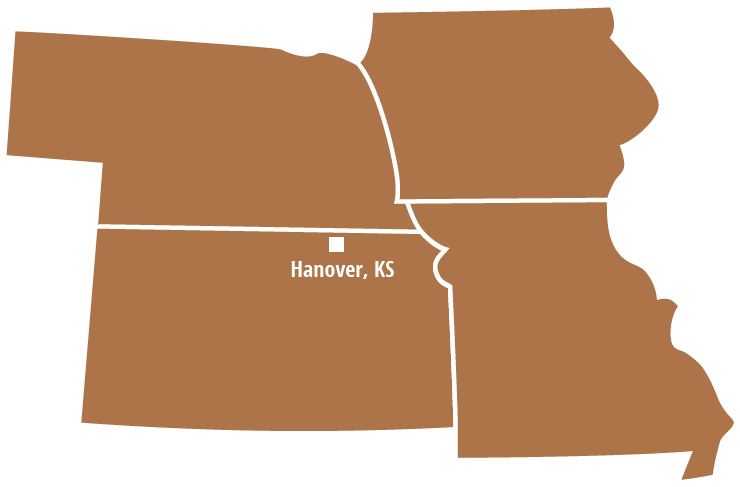 Located in the Hanover, KS the northeast corner